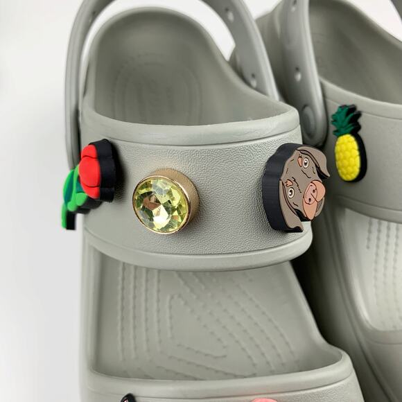 Crocs Classic Mega Crush Sandals Chunky Platform Grey Jibbitz Women's 10 - Picture 4 of 13